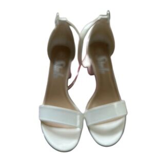 Women's Patent White Ankle-Strap Dress Sandals